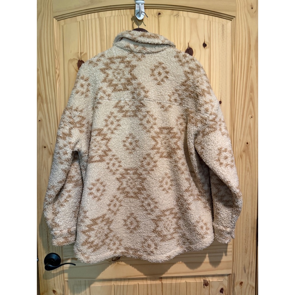 Ariat Women's Natural Southwest Sherpa Shirt Jacket Size Large Aztec - Picture 2 of 8